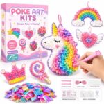 Rainbow Unicorn Poke Art Kit front view