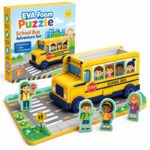 School Bus EVA Foam Puzzle Play Set front view