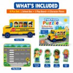 School Bus EVA Foam Puzzle Play Set puzzle pieces and layout view