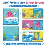 Custom Sea Fishes Color Changing Bath Book – Waterproof Baby Book cover and page view