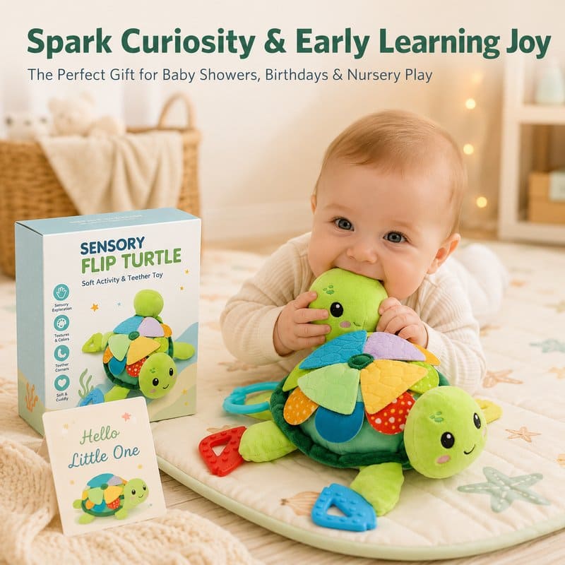 Sensory Flip Turtle Baby Toy finished project example