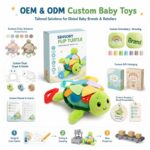 Sensory Flip Turtle Baby Toy clay and sand material detail