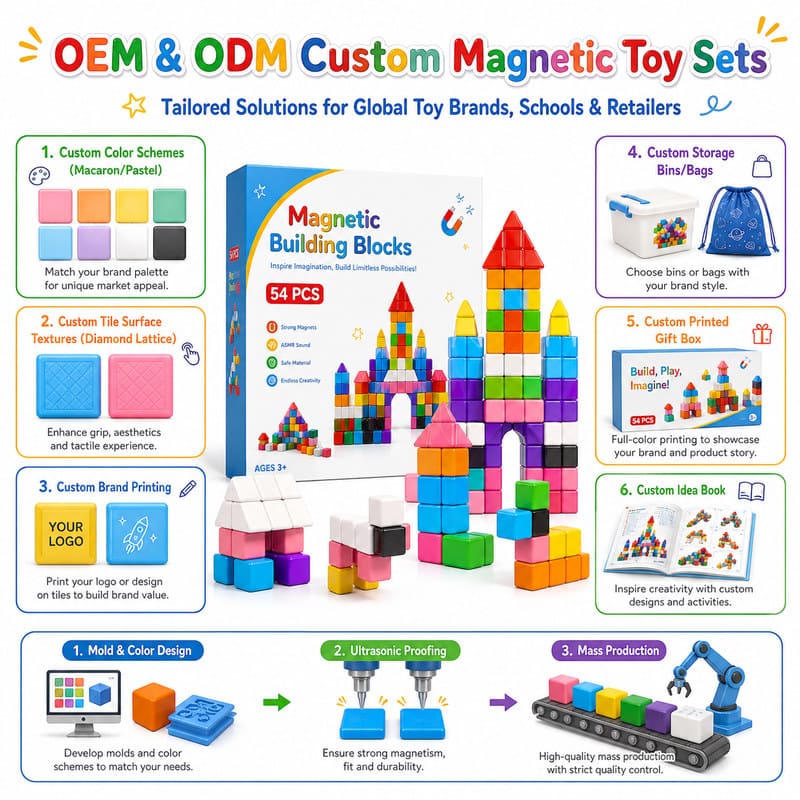 Sensory Magnetic Blocks Set board and material detail