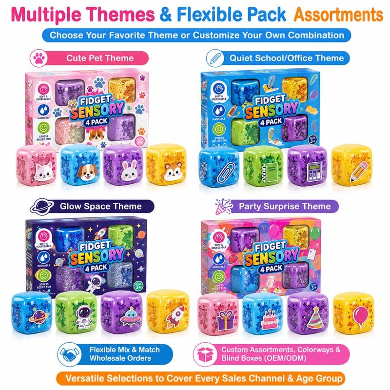 Sensory Squeeze Cube Fidget Set activity feature detail