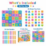 36-Piece Shapes & Colors EVA Foam Puzzle Mat puzzle pieces and layout view