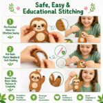 Sloth Family Felt Sewing Kit size and dimensions