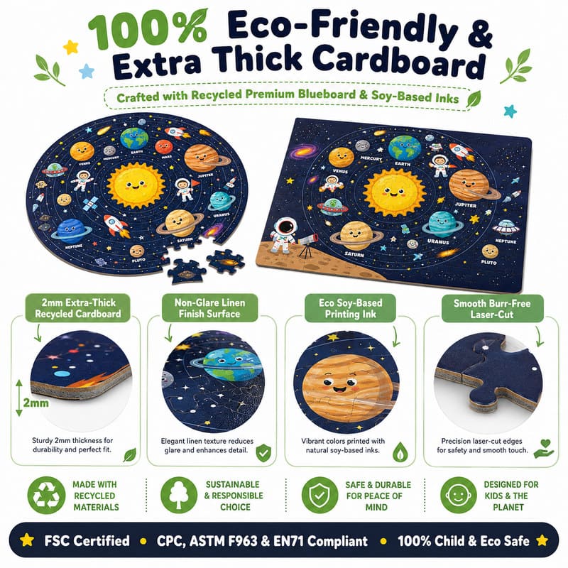 Solar System Floor Paper Puzzle printing detail