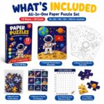 Space Explorer Paper Puzzle Set puzzle pieces and layout view