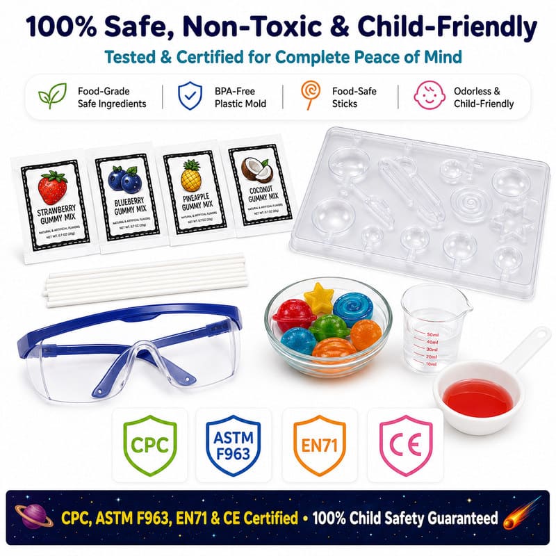 Space Gummy Candy Lab Science Kit printing detail