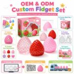 Strawberry Squishy Stress Ball Set clay and sand material detail