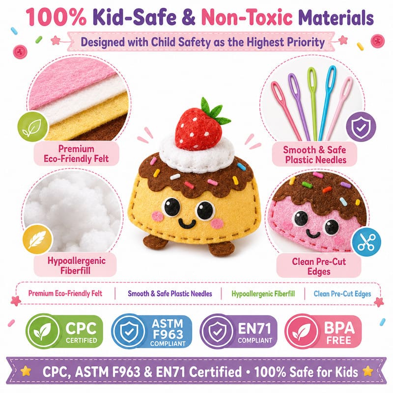 Sweet Bakery Felt Sewing Kit tools and accessories detail