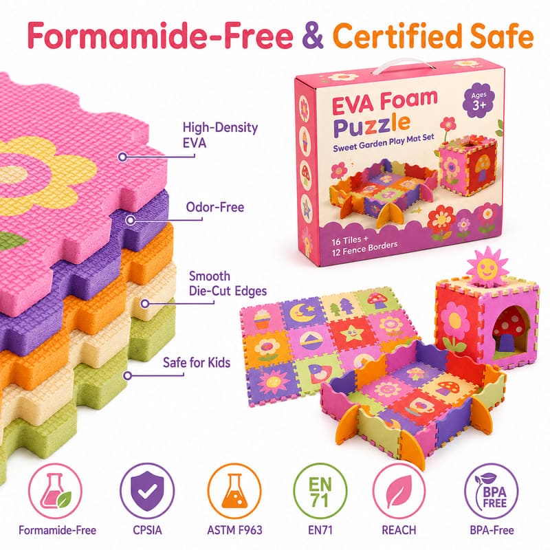 Sweet Cookie EVA Foam Puzzle Play Mat Set printing detail