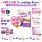 Sweet Heart Unicorn Paper Puzzle Set board and material detail