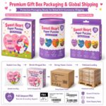 Sweet Heart Unicorn Paper Puzzle Set piece shape detail