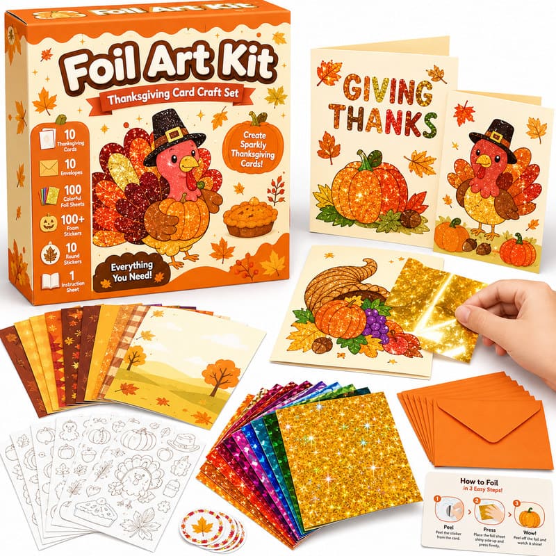 Thanksgiving Foil Art Kit front view