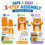 Tiger Paper Craft Kit size and dimensions