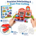 Traffic Vehicle Paper Puzzle Set size and dimensions