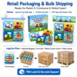 Custom Transportation Bath Book 4-Book Set – Waterproof Learning Books edge and construction detail