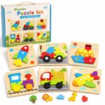 Transportation Wooden Puzzle Set front view