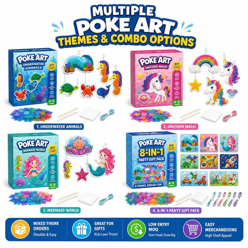 Underwater Animals Poke Art Kit custom artwork detail