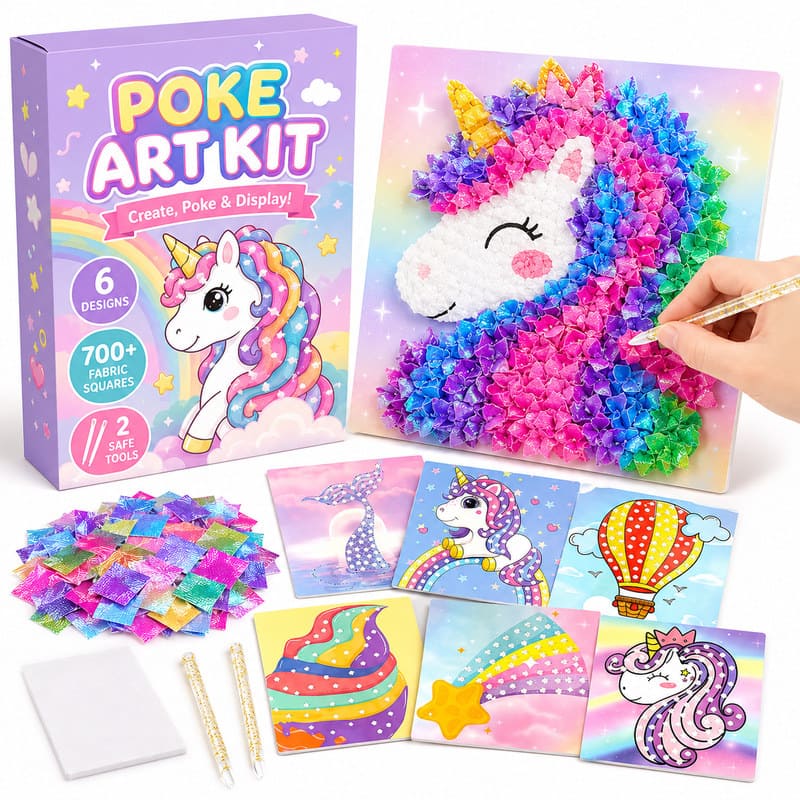 Unicorn Canvas Poke Art Kit front view