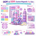 Unicorn Castle Magnetic Tiles Set board and material detail