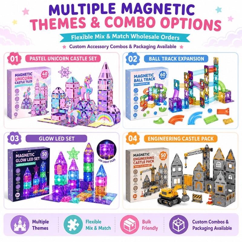 Unicorn Castle Magnetic Tiles Set custom artwork detail
