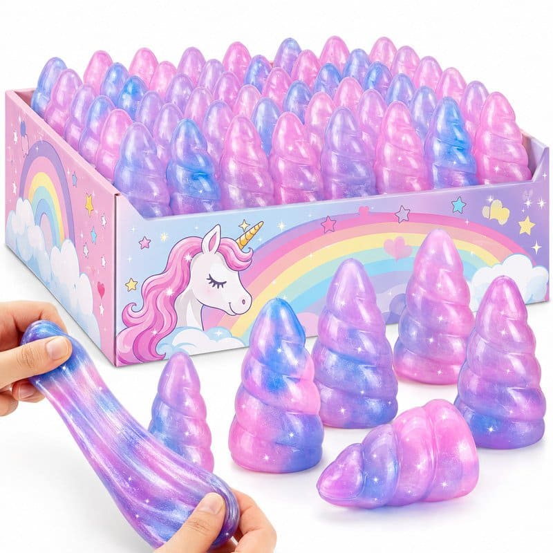 Unicorn Horn Slime Putty Set front view