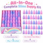 Unicorn Horn Slime Putty Set kit contents view