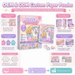 Unicorn Princess Coloring Paper Puzzle Set board and material detail