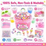 Unicorn Slime Bucket Set color and texture detail