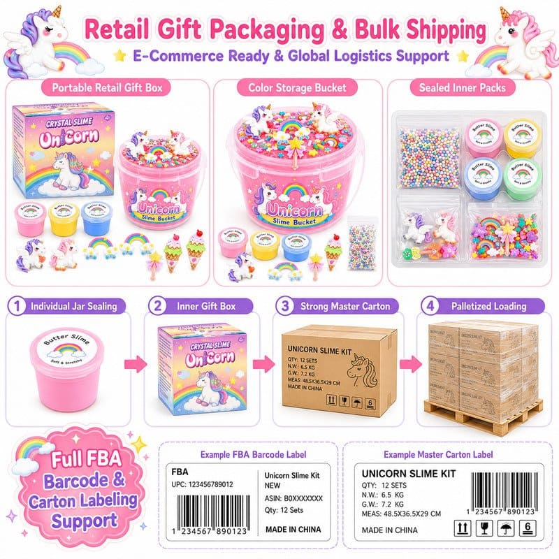 Unicorn Slime Bucket Set molds and tools detail