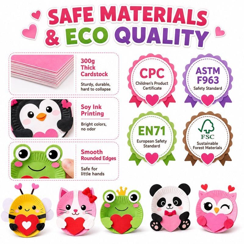 Valentine Animal Paper Craft Kit tools and accessories detail