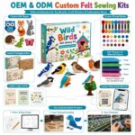 Wild Birds Felt Sewing Kit yarn and material detail