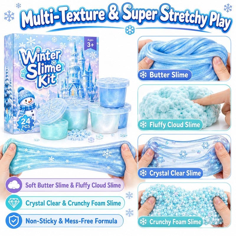 Winter Clear Slime Kit size and dimensions