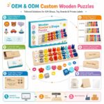 Wooden Number & Shape Puzzle Set board and material detail