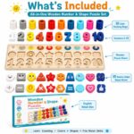 Wooden Number & Shape Puzzle Set puzzle pieces and layout view