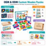 Wooden Pattern Block Puzzle Set board and material detail