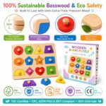 Wooden Shape Peg Puzzle Set printing detail