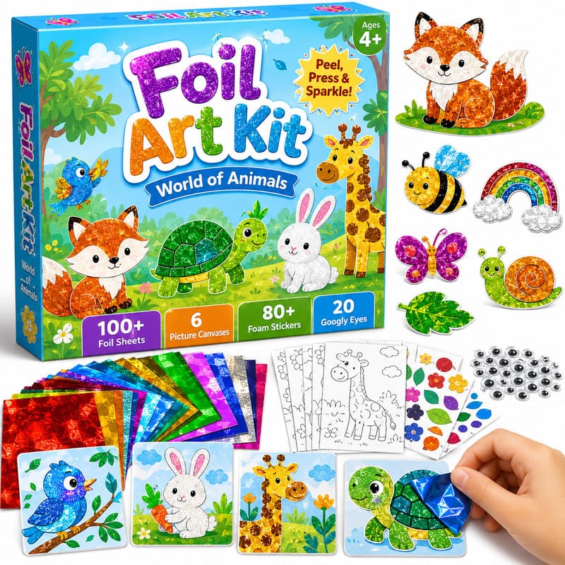 World of Animals Foil Art Kit front view