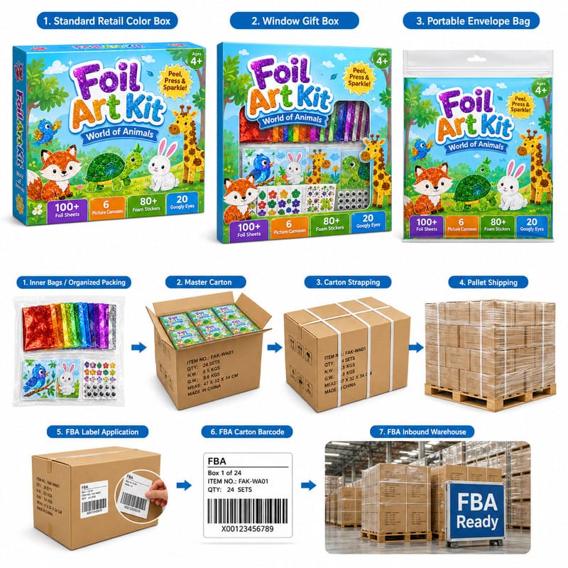 World of Animals Foil Art Kit activity step detail