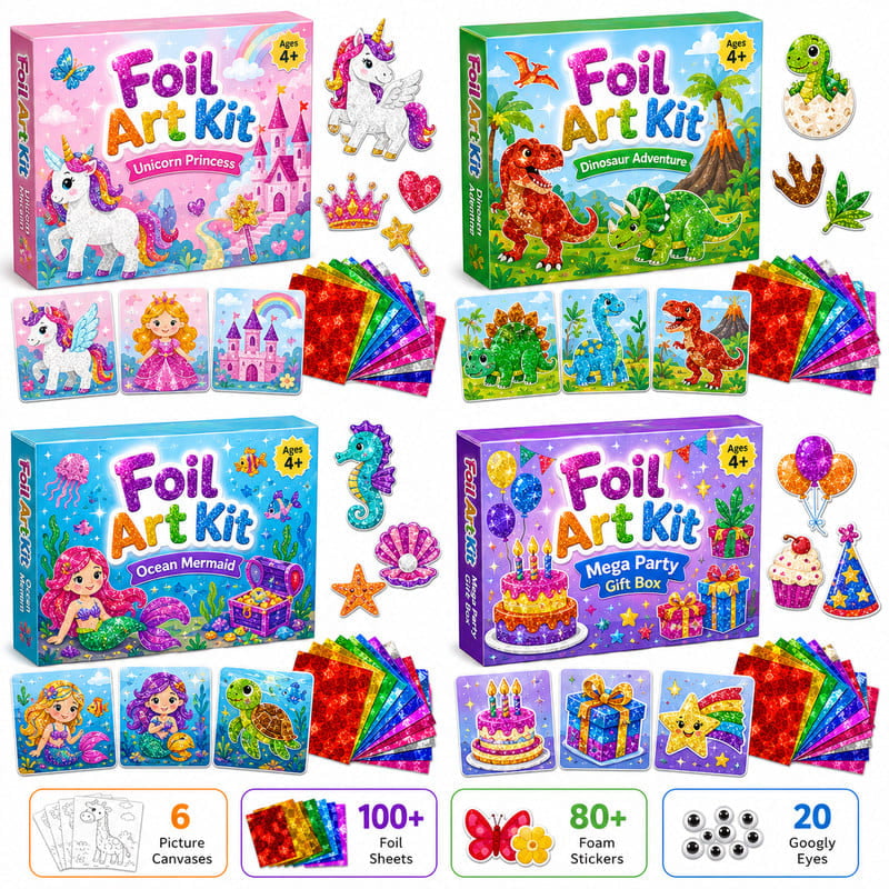 World of Animals Foil Art Kit custom artwork detail